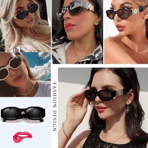 🎉Last Pair New Rectangle Frame Fashion Lux Designer Sun Glasses UV400 - Picture 4 of 16